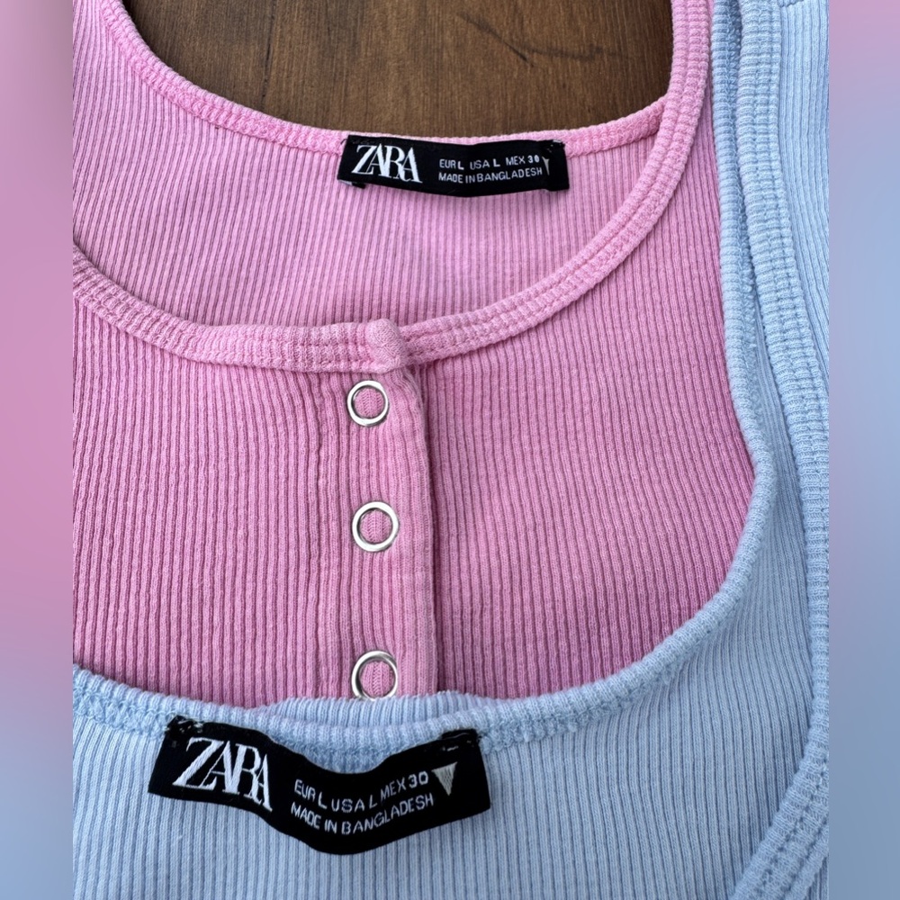 Zara Large Button Ribbed Tank top Bundle - Picture 4 of 8